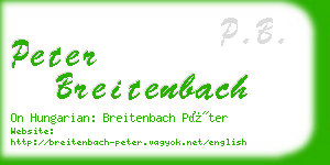 peter breitenbach business card